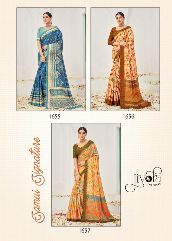 Samui Signature By Jivora Digital Printed Best Saree Wholesale Shop In Surat